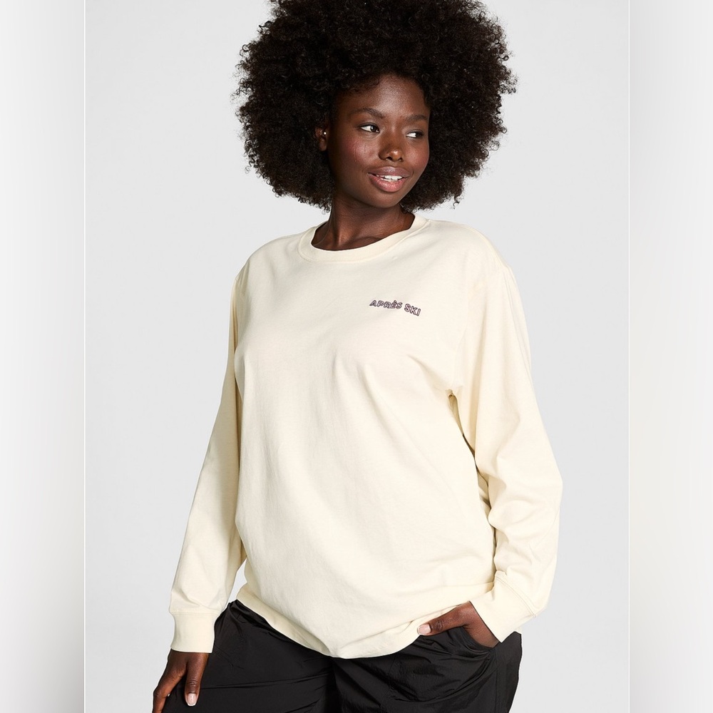 🆕 Victoria’s Secret PINK PINK Campus Cotton Long-Sleeve Tee - XXL